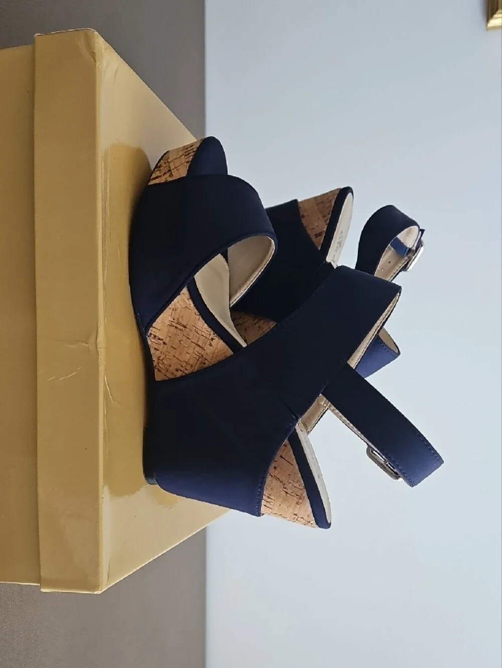 Cinderella Navy Open-Strap Wedge Sandals